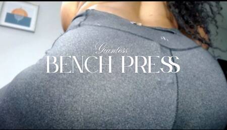 Facesitting Tiny Trapped In Gym Pants On Bench Press