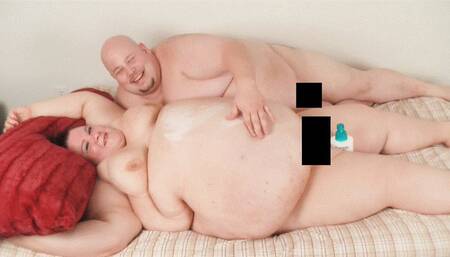 Fat Naked Body Lotioning With SSBBW Tiffany and BHM Andy *WMV*