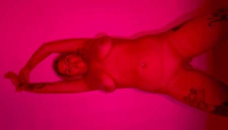 Anna Rain Striptease in Red light