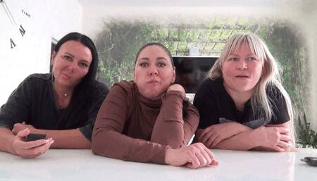 THREE GIRLS LOOKING AT THE CAMERA a