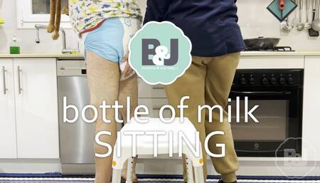 Bottle of milk sitting