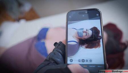 Lacey - Grabbed By The Toe Tie Burglar 4K ( BBW Bondage ,Duct Tape Gag , Bra Exposed , Toe Tied )