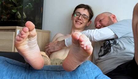 Sweet 18-Year-Old Twink Boy Gets Tickled All Over His Slim Body (Feet & Upper Body)