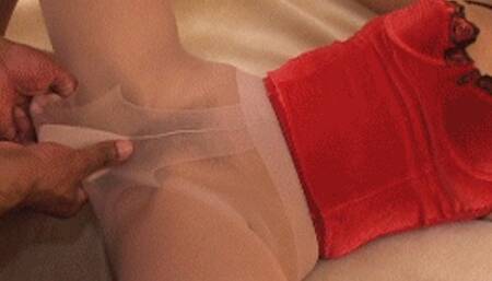 Ripped 2 Shreds - Part 1 & 2 - PANTYHOSE FETISH & NASTY SNOWBALLING WHITE WIFE