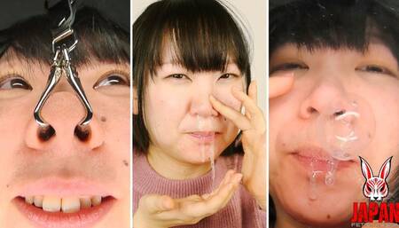 No other girl plays with a snot bubble like Haruka Misaki Shot in real POV, she lets it drop on the lens … and licks it back without shame