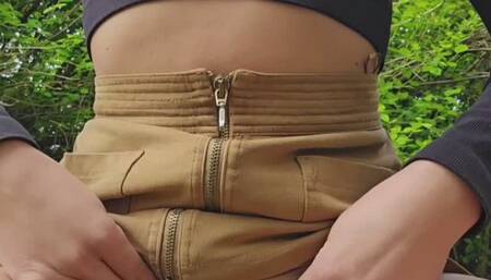 Outdoor masturbation and post orgasm pee