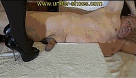 Miss Lou extreme metal spikes heels cock and balls explosion (WILDLY VIDEO)