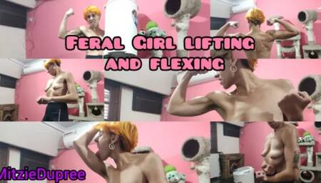 Feral girl pec bouncing