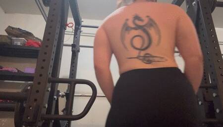 Upper body topless workout with finished oil flexing!