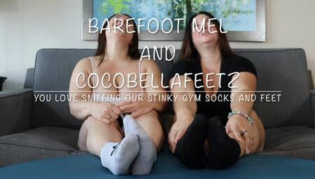 Barefoot Mel and CocoBellaFeetz You Love Sniffing Our Stinky Gym Socks and Feet