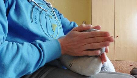 Amateur feet massage with Lotion