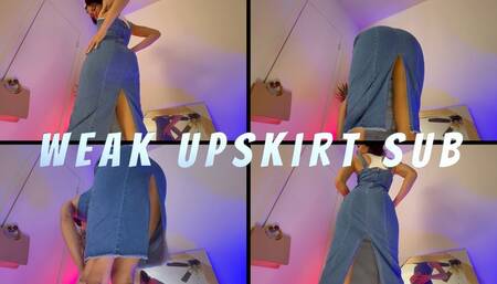 Weak Upskirt Sub- Ebony Femdom Goddess Rosie Reed Upskirt Weak Beta Male Panty Tease- 1080p HD