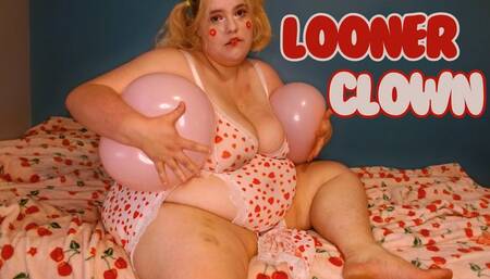 SSBBW Looner Clown - Sit2Pop - Blowing and Popping Balloons