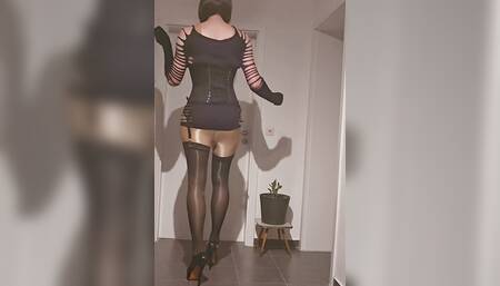 Black haired drag fag