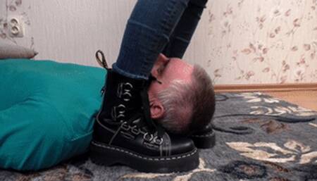 Clothed rebel in Doc Martens boots humiliates older stepdad, vf2250h 720p