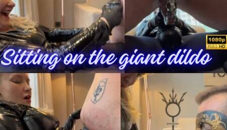 Slave husband sits on dildo monster - Pegging - Big Ass - Anal Destruction - Empress Bella Sadic