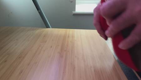 Sexy Red Heels getting a cum load