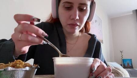 Goddess Scarlett Devours Her Meal While Ignoring You