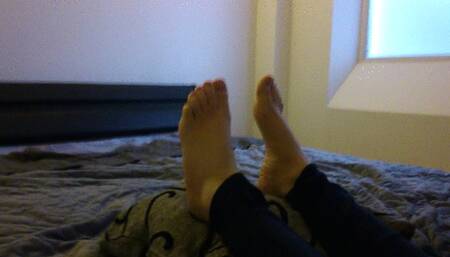 Devouring Sarah's feet on the bed part 1