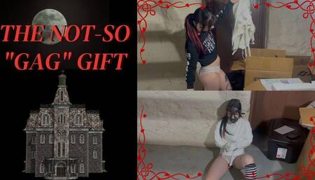 The Not-So "Gag" Gift 4k - Ditria Rose accidentally says the magic words, which end up encasing her in a white straitjacket, then a panel gag to follow!