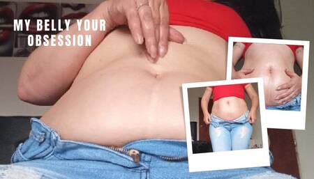 My belly your obsession (Massage with lotion on my belly and navel
