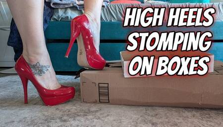 High Heels Stomping on Boxes
