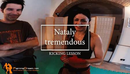 Nataly tremendous kicking lesson
