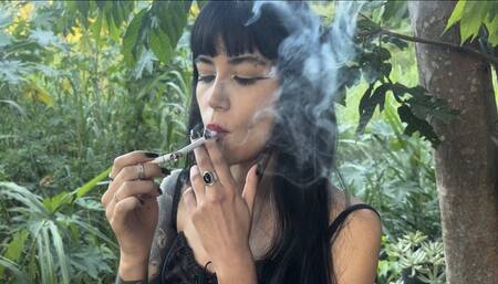 Hot girl smoking 2 cigarettes