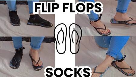 Socks, Flip Flops Dangling Tease