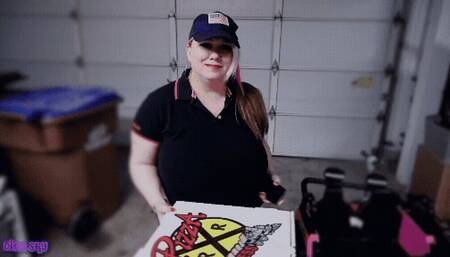 Blonde Pizza Delivery Girl Gets Real Messy
