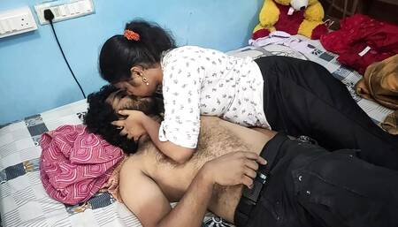 Long lip lock with step sister in bedroom