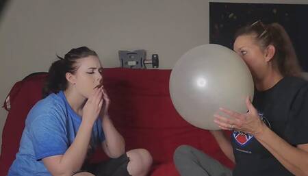 Teaching November to blow BIG!!