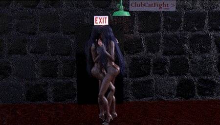 Black Cat CatBall CatFight Tongue Fight part 1