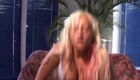 Huge Facial for Big Boobed German Blonde Whore