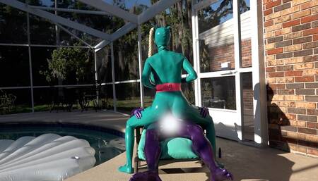 Blindmask Latexsex Outdoors â€“ Pounding the pink Pussy