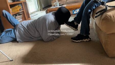 Black Reebok w White Heel Livingroom Couch Worship