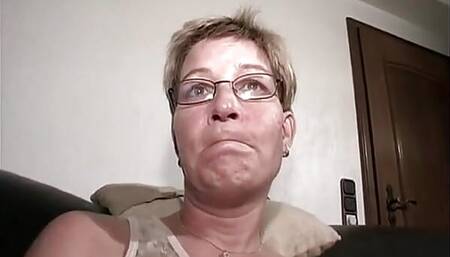 Scandalous Cougar next door shoots a porn video while masturbating