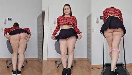 Underskirt Teasing withwithout Panties