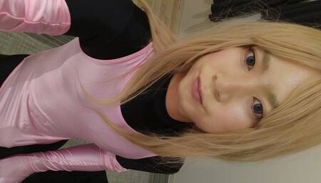 A cross-dressing boy took off his full-body tights, became a leotard, and masturbated with a layer of full-body tights and a leotard