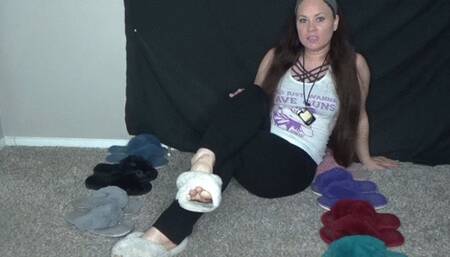 8 Pairs Of Slippers Tease And Torment Your Foot Worship Desires (MP4) ~ MissDias Playground