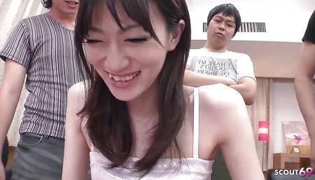 Japan Teen Gets Pussy Shaved in Gangbang Uncensored and Gets Fucked by Everyone JAV Porn