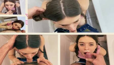 Brunette Siren Alice Deepthroats My Cock & Gets Covered