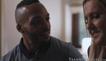 Trans Kayleigh Coxx moans as Dillon Diaz stretches her tight holes