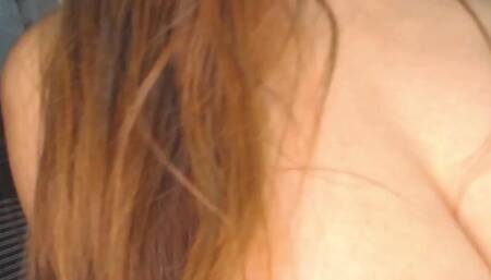 Stimulating in a hot and sexy way her lactating tits an