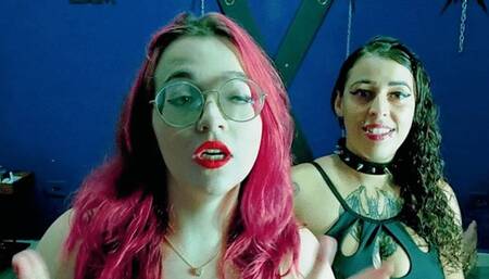 Pig imundo sendo pisado e humilhado pelos pés das Rainhas