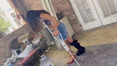 Misty Addams - Sprained Ankle | Neck brace | Crutching HIDEF