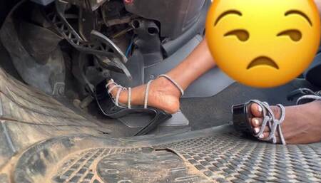 Not Going ANYWHERE And Bouncy Boobs To Show It! (Footwell)