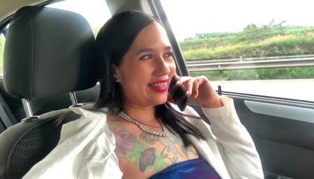 My boss challenged me and I did it! Masturbating in the car on the highway