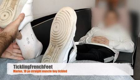 Marius, 18 yo muscle straight boy first tickle session (full HD)