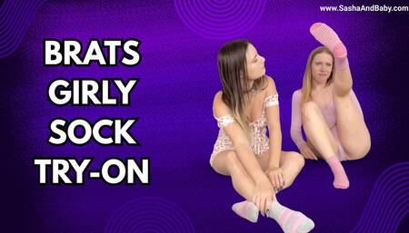 Petite Brats Girly Sock Try-On
